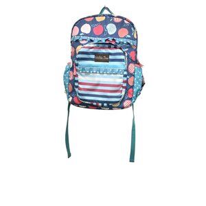 Matilda Jane Girls Apple Print Backpack & Lunchbox Set Striped & Polka Dot Detai